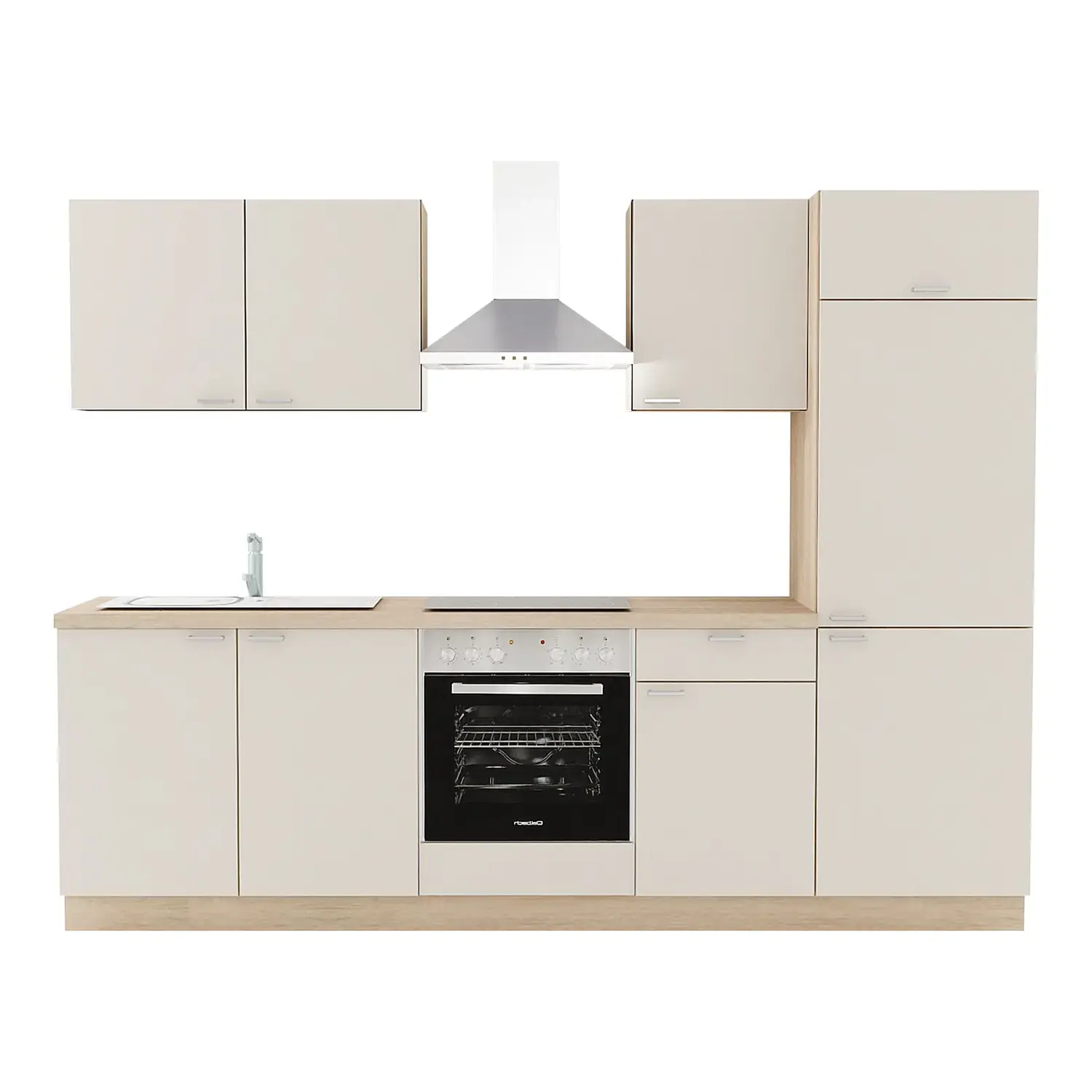 Küchenzeile EXK280 mit Geräten 270 cm Crema