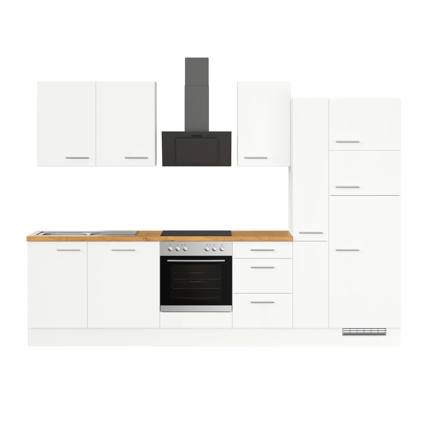 Küchenzeile IKZ1310-V7-V8 mit Geräten 310 cm Weiß