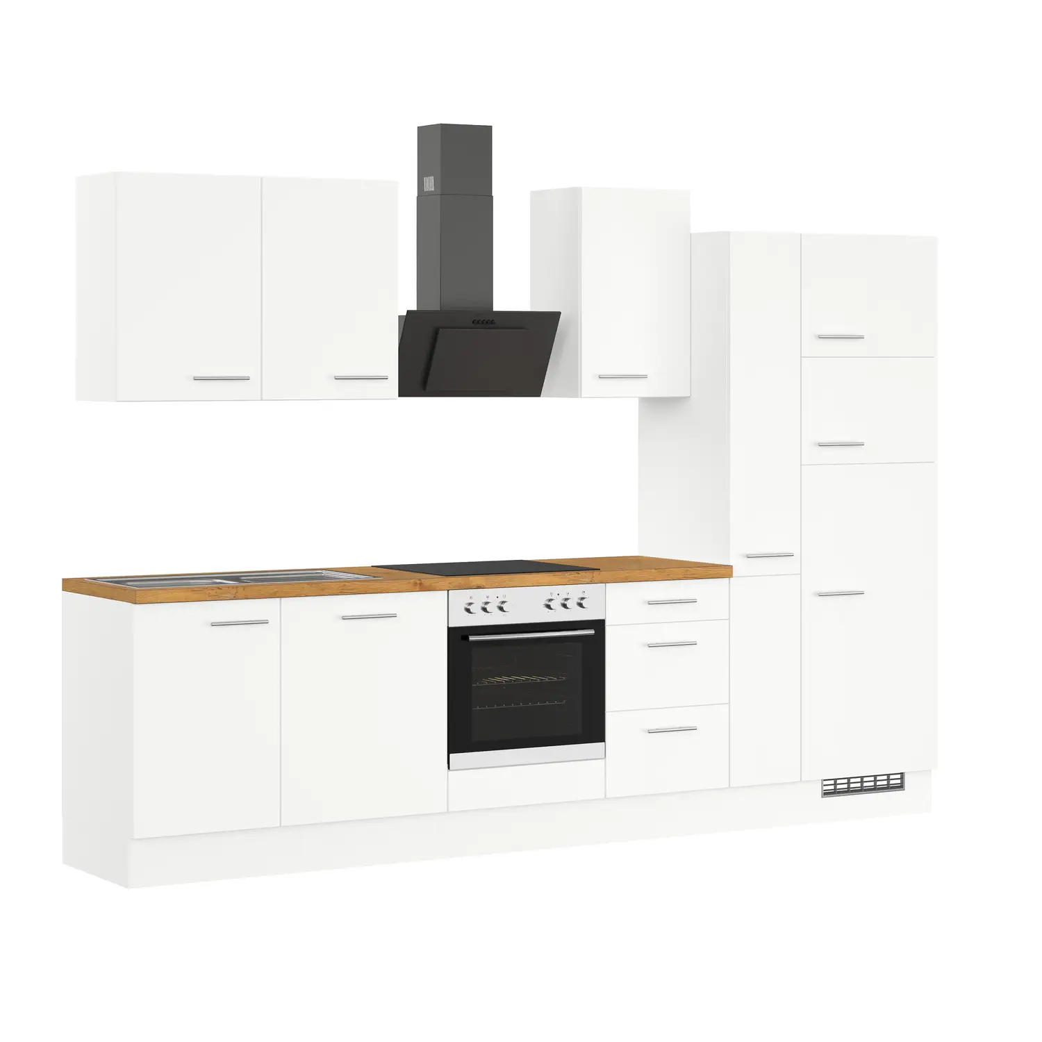 Küchenzeile IKZ1310-V7-V8 mit Geräten 310 cm Weiß