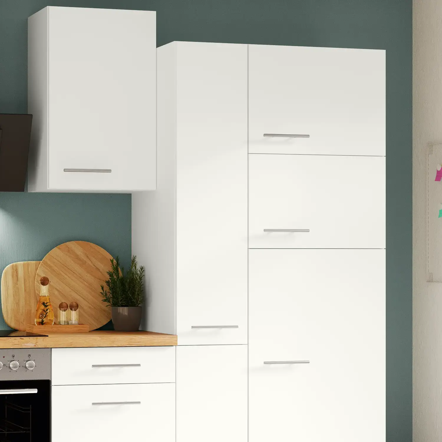 Küchenzeile IKZ1310-V7-V8 mit Geräten 310 cm Weiß