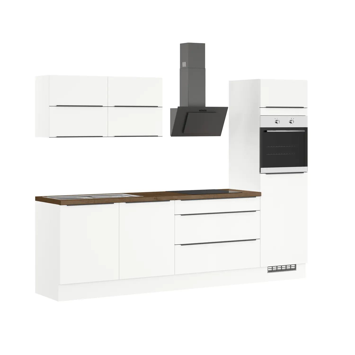 Küchenzeile ohne E-Geräte 280 cm Weiß