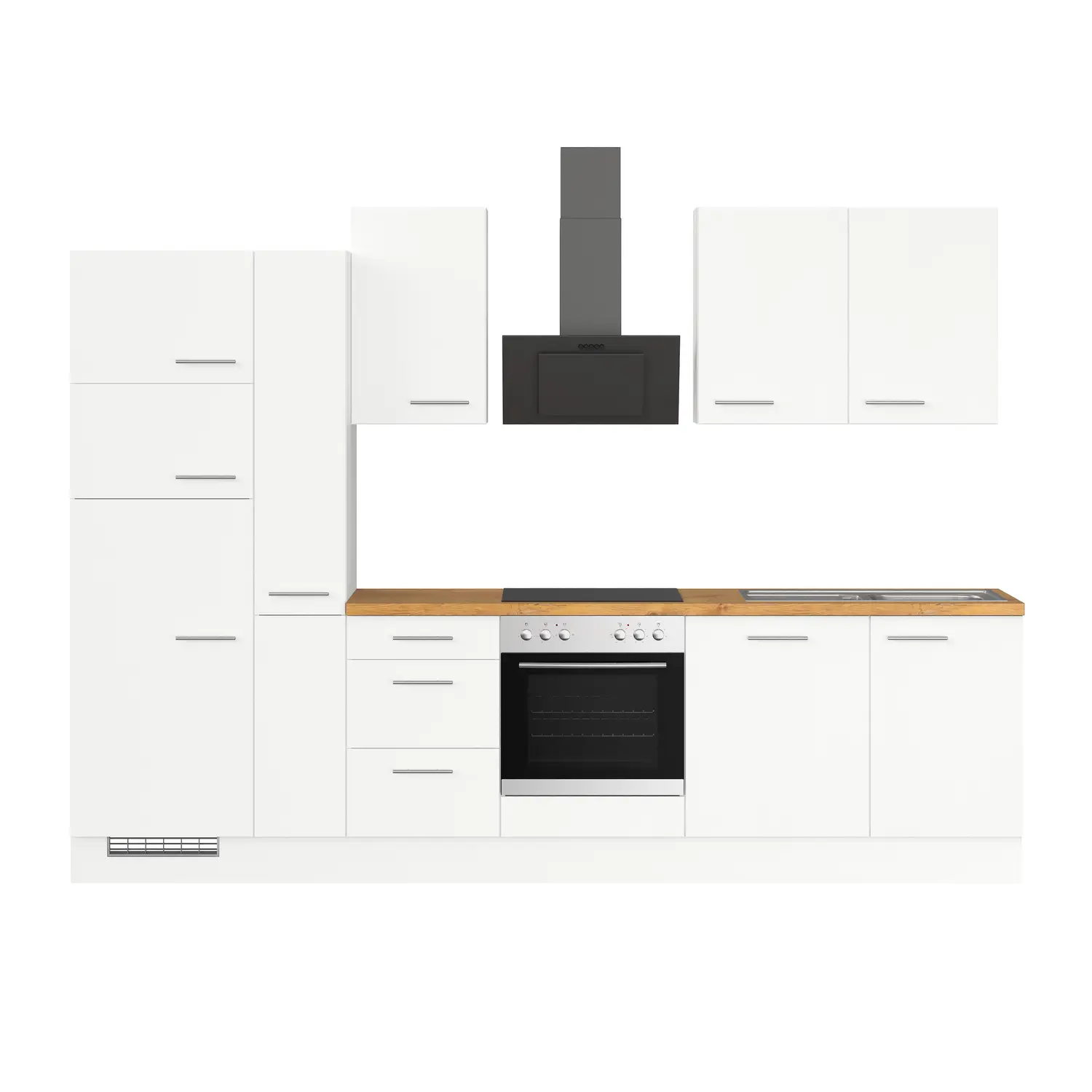 Küchenzeile IKZ1310-V7-V8 mit Geräten 310 cm Weiß