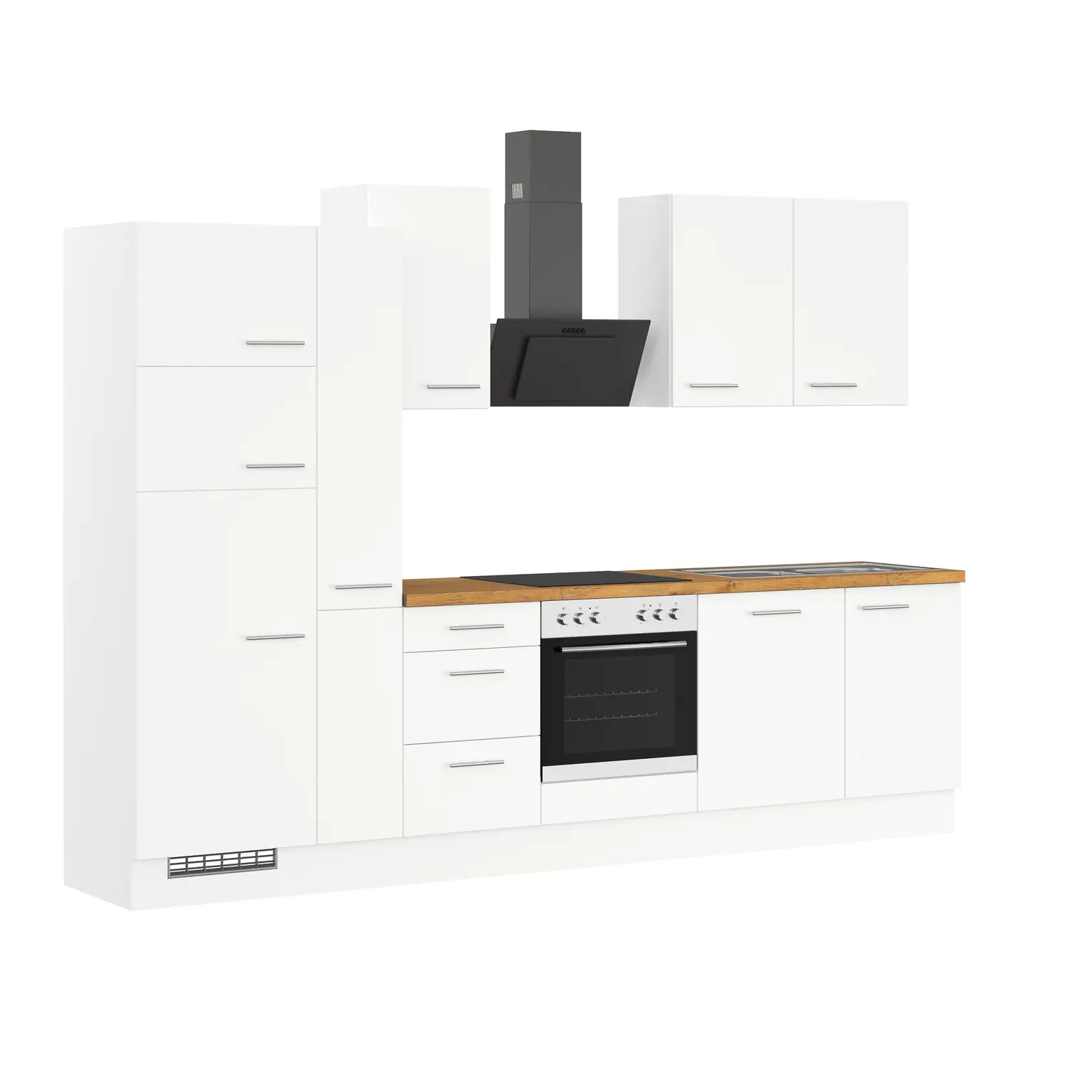 Küchenzeile IKZ1310-V7-V8 mit Geräten 310 cm Weiß