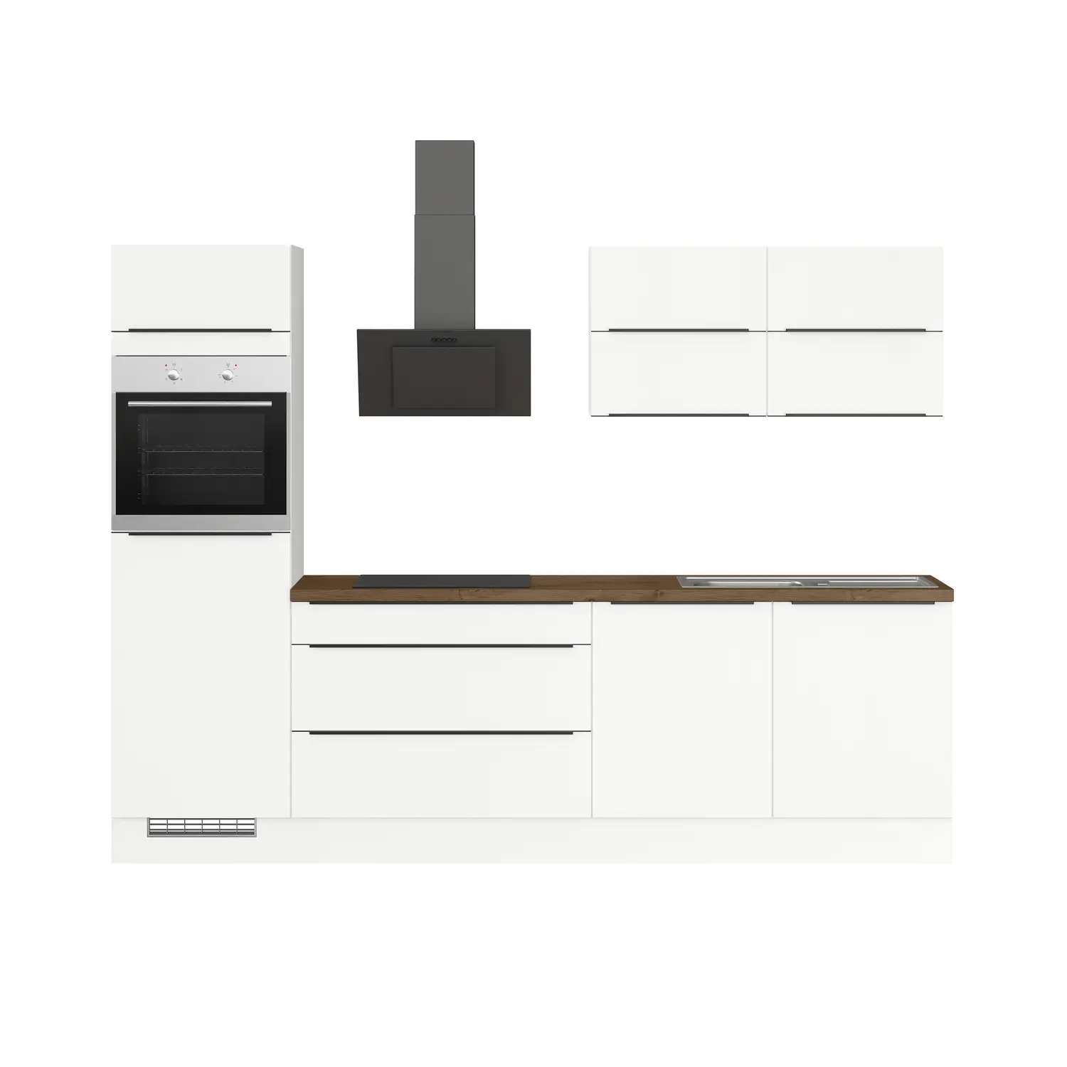 Küchenzeile ohne Geräte IKZ1280-S5-6L 280 cm Weiß