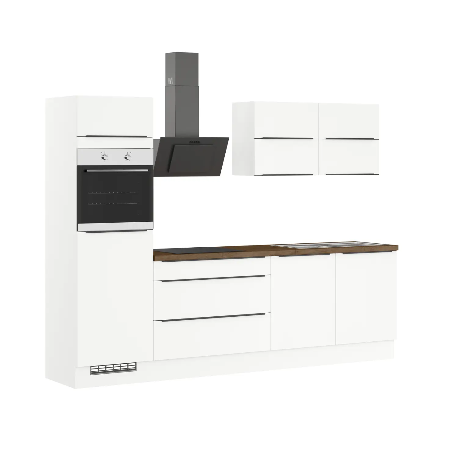 Küchenzeile ohne Geräte IKZ1280-S5-6L 280 cm Weiß