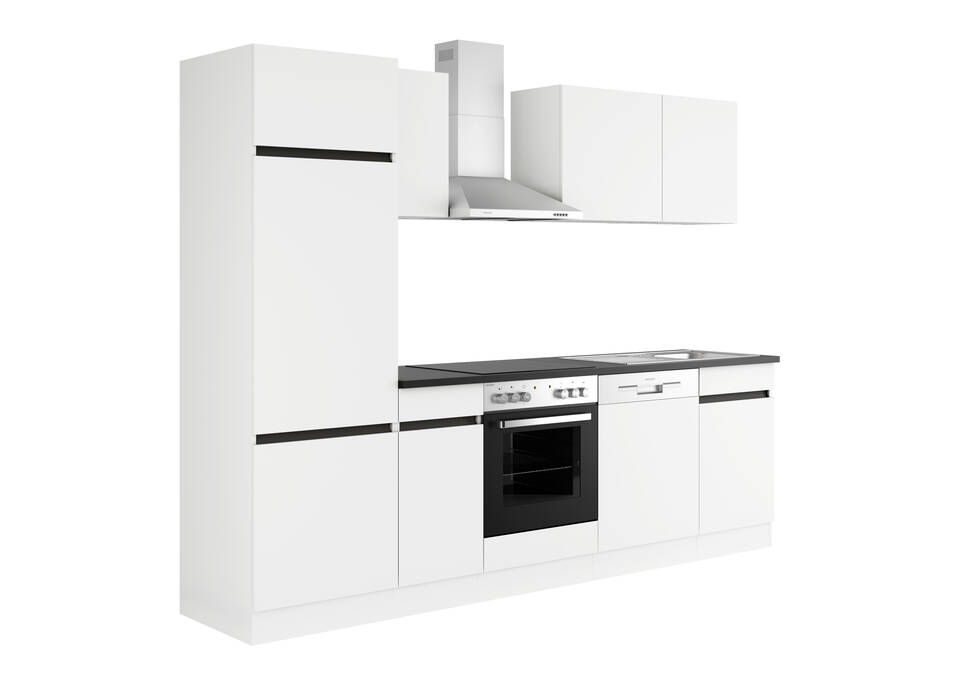 Küchenzeile "OFK27020-1-1" mit Geräten: Weiß - Anthrazit, 270cm / Bild 2