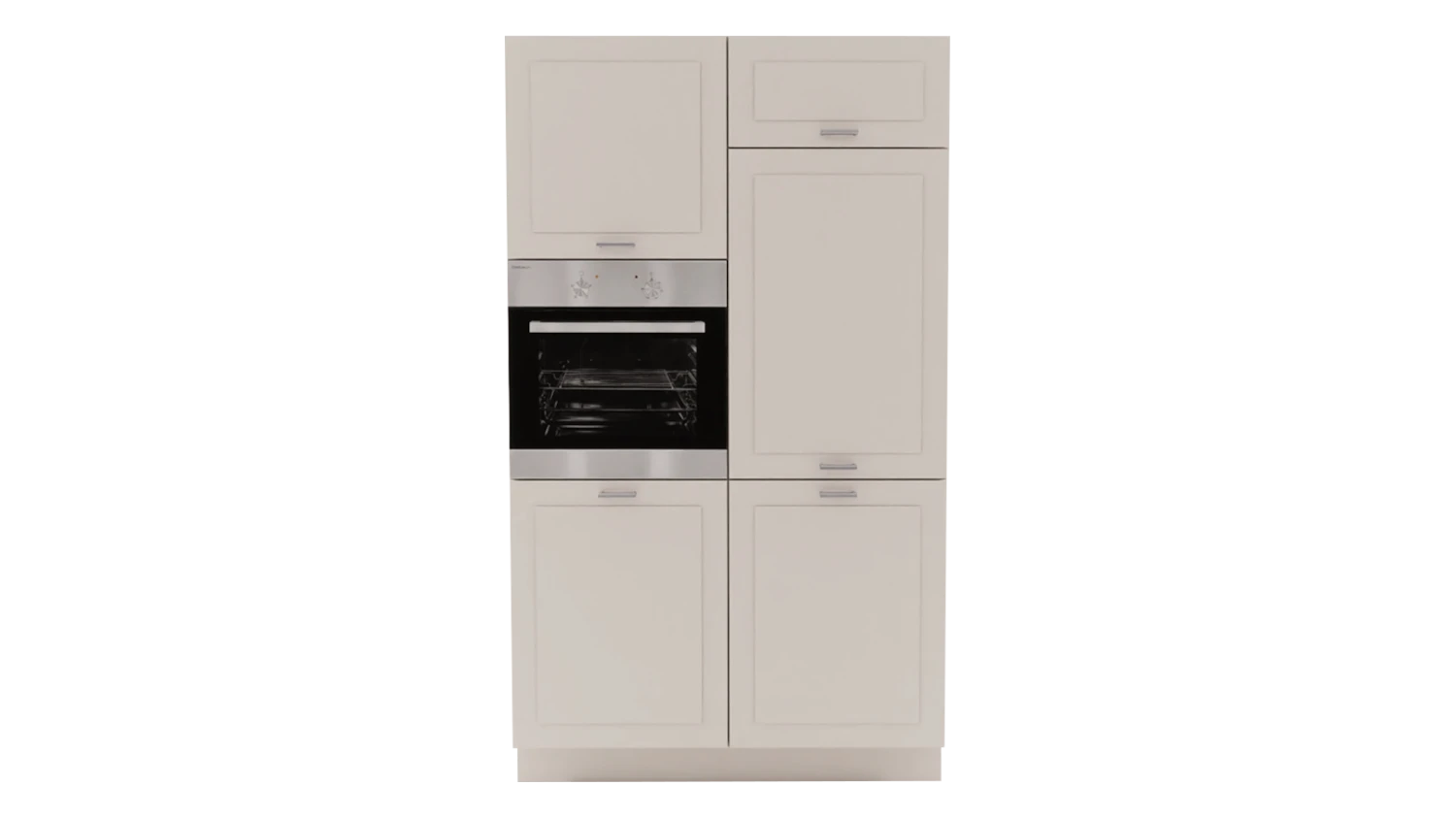 Express Küche mit Geräten in Magnolia & Nussbaum: zweizeilig, 315x120 cm, 435 cm, Spüle rechts | Doppelblock "EXK120-1-1-r" / Bild 3
