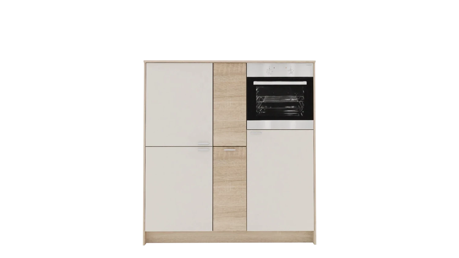Express Küche mit Geräten in Crema & Bergeiche: zweizeilig, 274x154 cm, 428 cm, Spüle rechts | Doppelblock "EXK30-1-1-r" / Bild 3