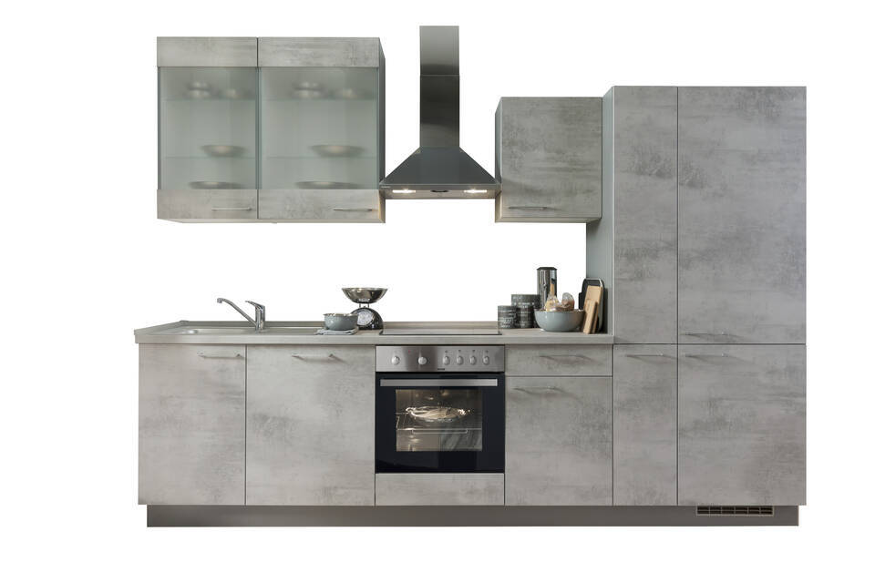 Küchenzeile "EXK990-3-0" ohne Geräte: Beton hell - Beton hell, 310cm / Bild 4
