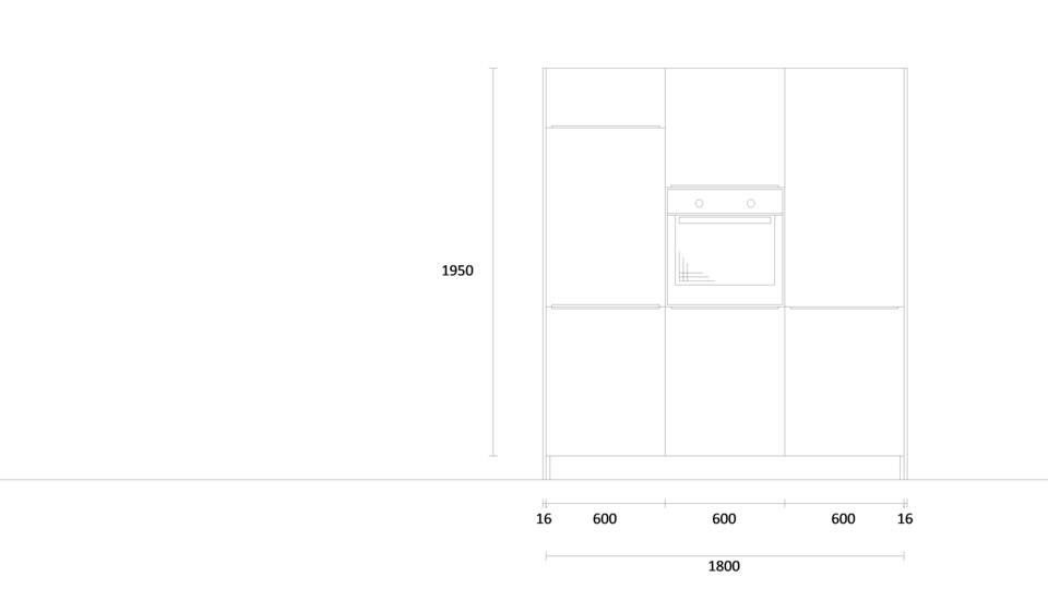 Zweizeilige Küche "EXK790-1-1" mit Spüle rechts: Wandansicht & Maße in mm / Bild 2